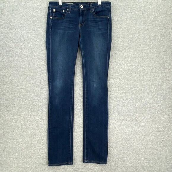 Adriano Goldschmied Jeans Womens 27R Soft Denim Stevie Slim Straight Distressed - Picture 1 of 14